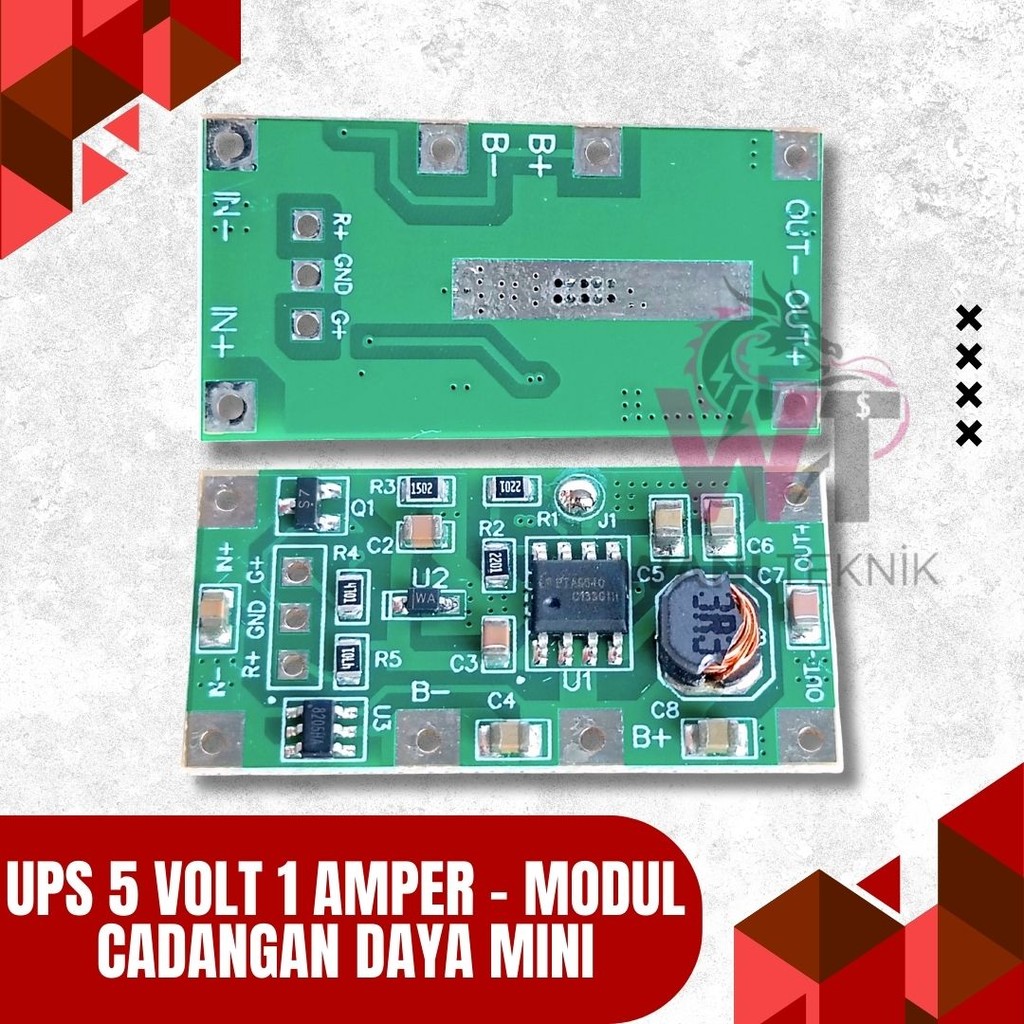 Modul Mini UPS 5V 1A | Kit Catu Daya Cadangan Portable