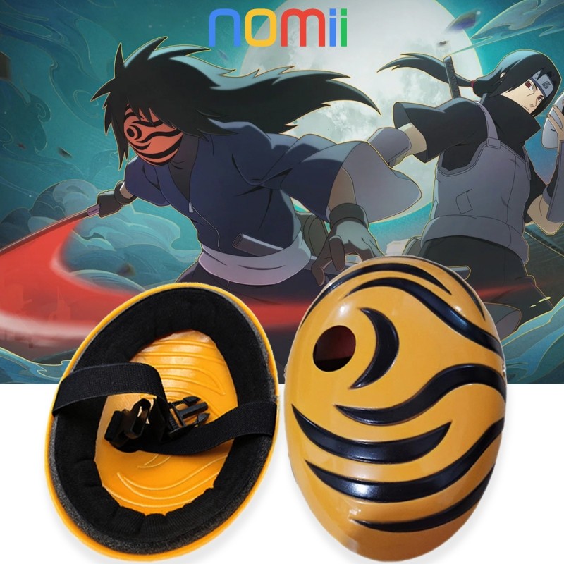 MEMELASHOP Mask Obito Topeng Obito Kuning Topeng Uchiha Obito Cosplay Obito