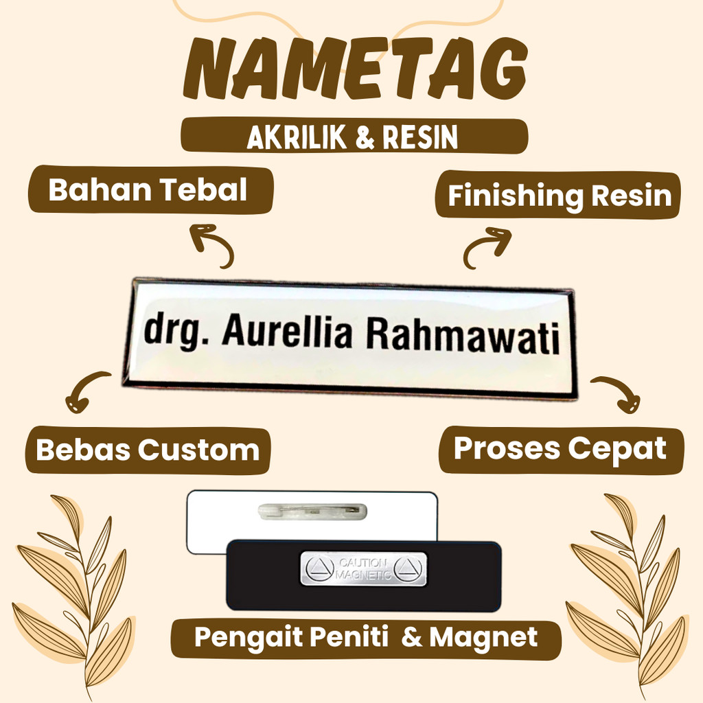 Name Tag / Nama Dada Nakes, Dokter, Bidan, Perawat, dan Apoteker, Papan Nama