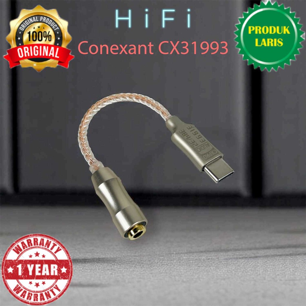 ALAC Kabel USB Type C ke 3.5mm Adaptor HiFi DAC Conexant CX31993 Chip - CX-PRO