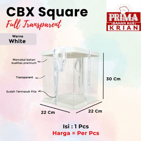 CAKE BOX KOTAK/WHITE/22X22X30
