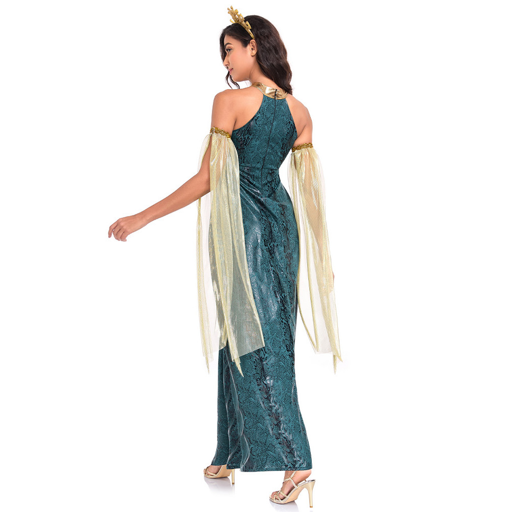 Snake Girl Costume Halloween cos Greek Mythology Costume Green Gorgon Medusa Halloween Costume