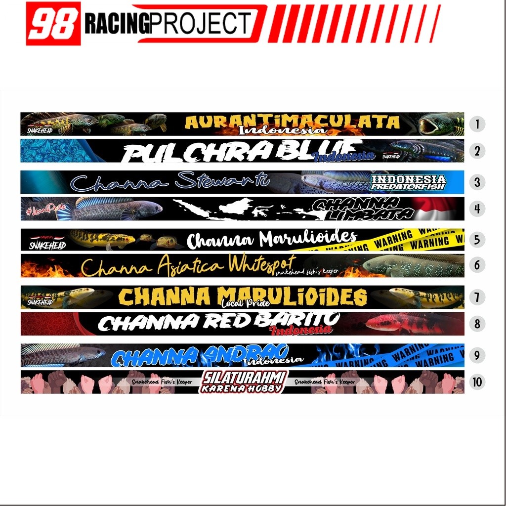 Stiker Tank Stiker Iwak Galak Stiker Predator Fish Stiker Channa