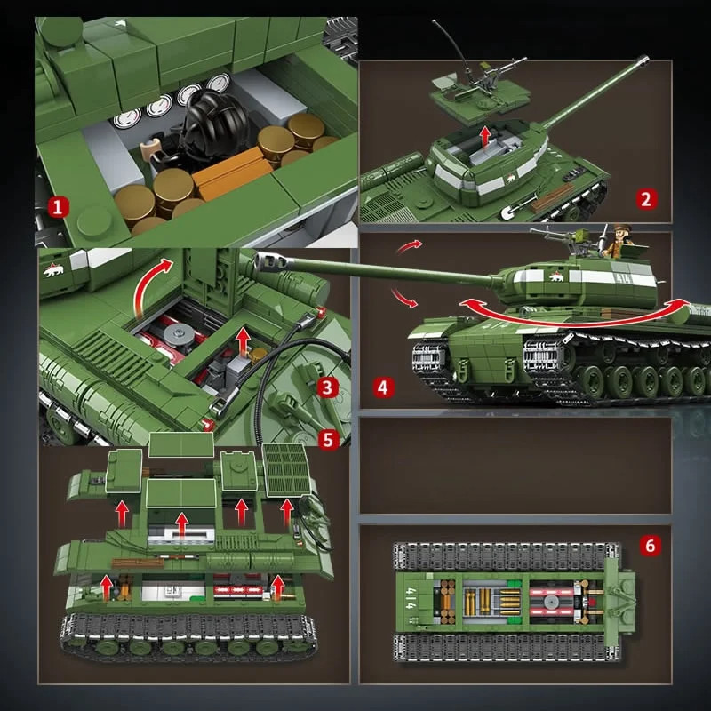 Military World War II IS-2 Heavy Tank Buig Block Toy Collection Model ildren For ristmas And Birthda
