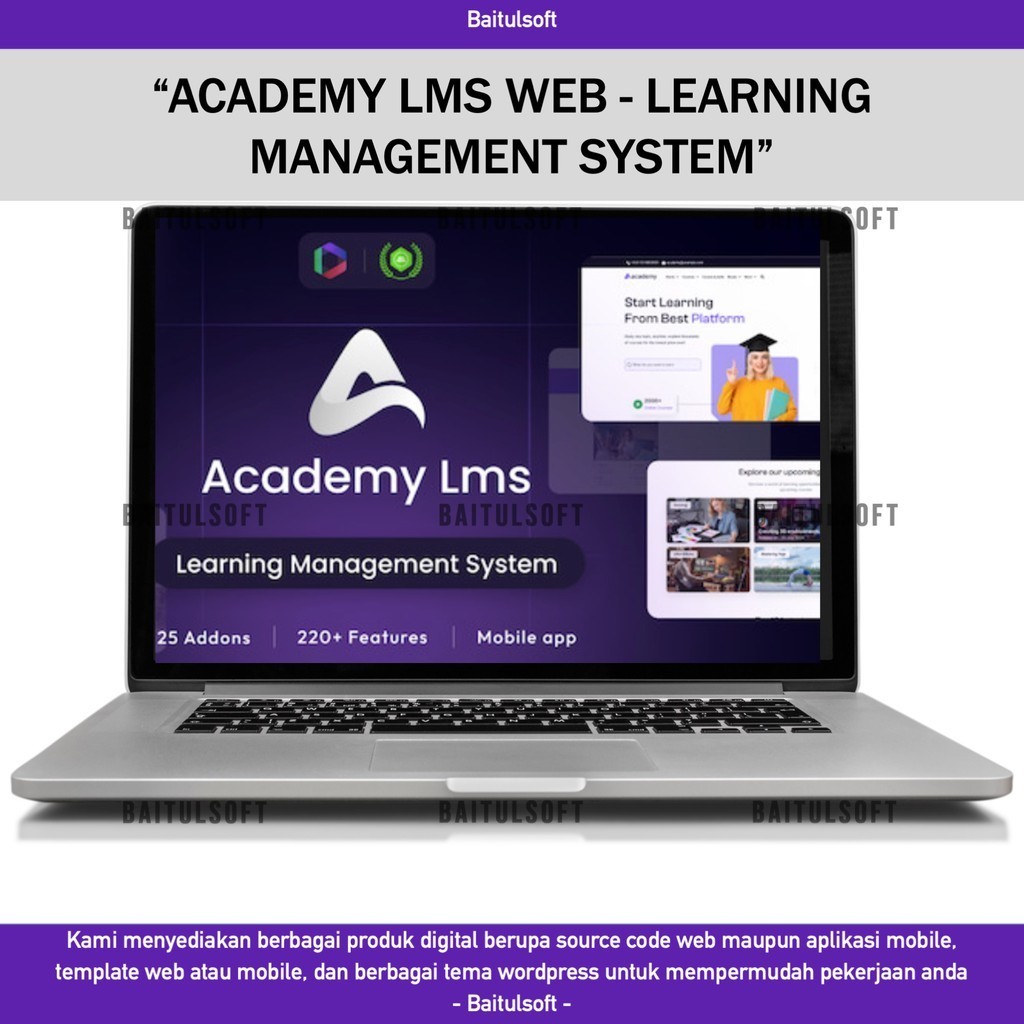 SOURCE CODE APLIKASI WEB ACADEMY LMS WEB - LEARNING MANAGEMENT SYSTEM D166 BAITULSOFT