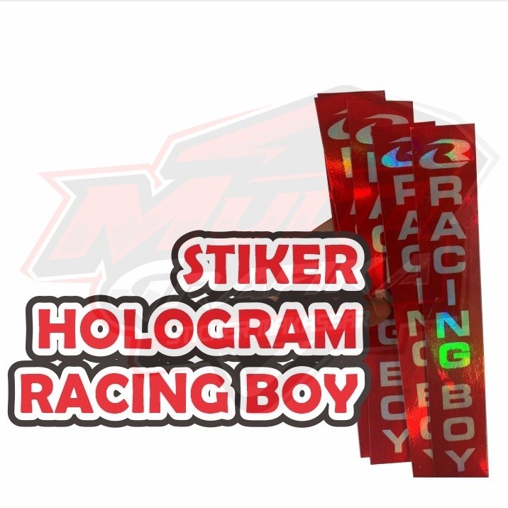 STIKER HOLOGRAM RACING BOY STICKER RCB SPONSOR SHOCK DEPAN HOLOGRAM