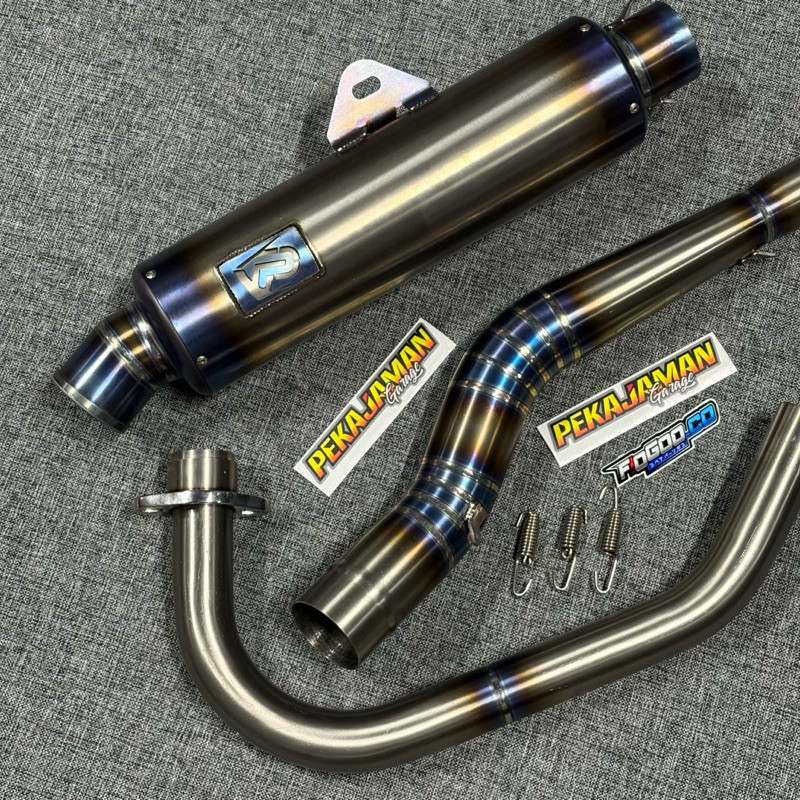KNALPOT PEKAJAMAN TITANIUM PNP CB GL MP TIGER KNALPOT SET TITANIUM PEKAJAMAN KENALPOT TITANIUM CB GL