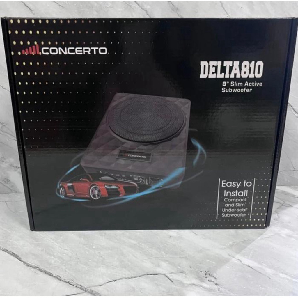Subwoofer Kolong Jok Mobil 8 Inch Concerto Delta 810 – Subwoofer Aktif Slim Bass Nendang
