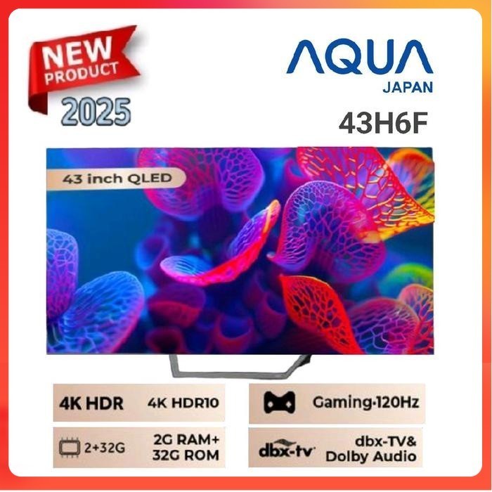 AQUA ELEKTRONIK 43H6F 4K QLED GOOGLE TV BEZEL LESS 43 INCH 43H5F 4K HDR -Dolby Audio- Google Play/Ne