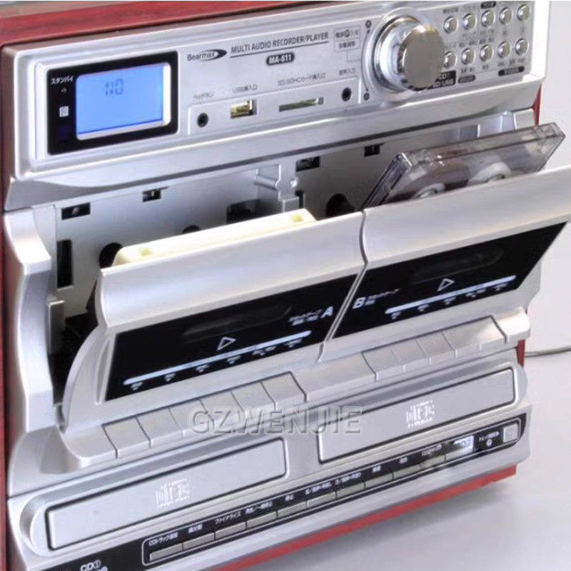 Vinyl Record Player Modern Jukebox Antique Phonograph Double CD Tape Audio Multi-Function Radio Tape