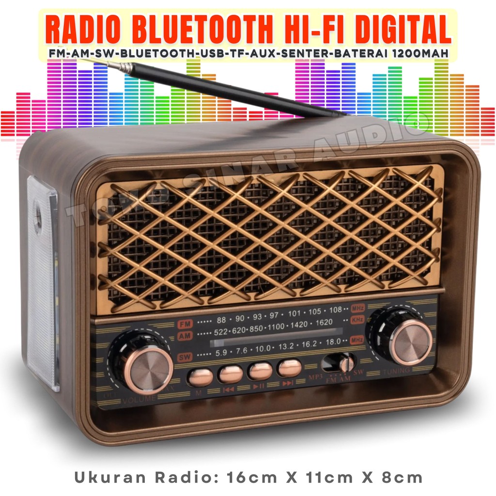 SERBA COD Speaker Radio Bluetooth Special Bass Hi-Fi Stereo Digital Radio FLECO F-3030BLT [Radio FM/