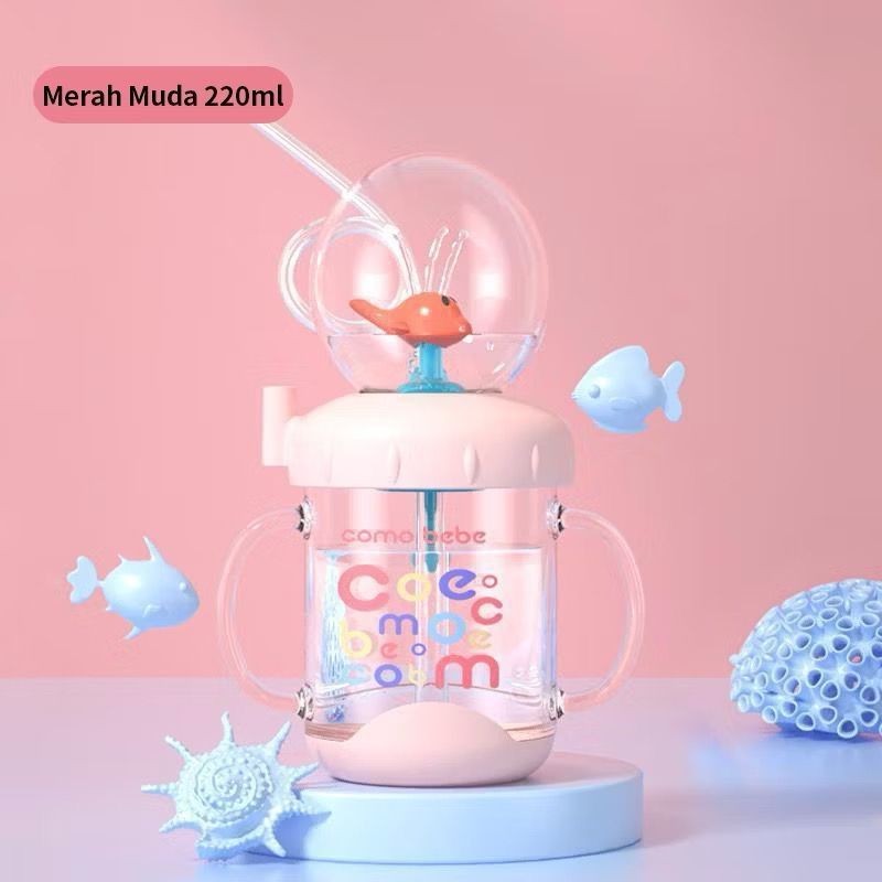 | NVA_COD COMOBEBE Botol Minum Air Mancur 220 Bahan Tritan BPA FREE/ Gelas Botol Minum Anak Botol Ba