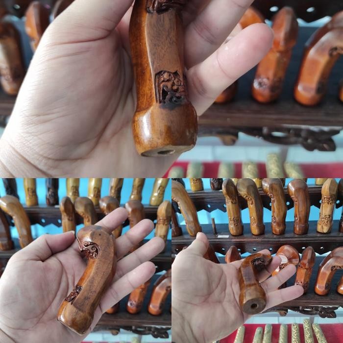 Handle keris ukir keris deder kayu jati alusan
