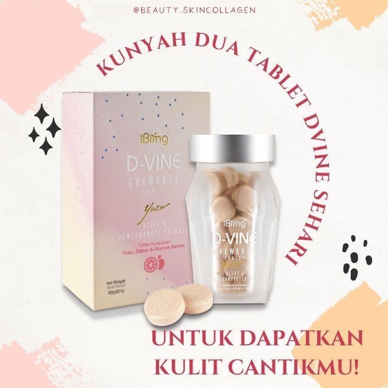 (COD) D Vine Candy Collagen 10 Tablet Asli Herbal D-Vine Asli Original