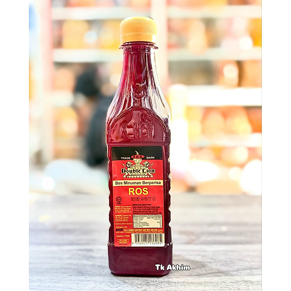Sirup Rose Ros Malaysia/ Sari Bunga Mawar/ Minuman Berperisa Mawar / Induk Sirup Double Lion ROS