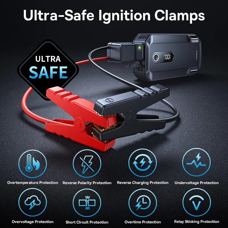 Baseus 20000mAh Car Jump Starter Power Bank 2000A 20000mAh Car Battery arger Auto Emergency Booster 