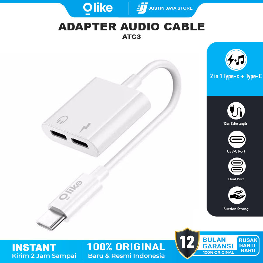 [NEW PRODUCT] Olike Adapter Audio Cable ATC3 Audio Splitter Type C To Type C Jack + Type C Charging 