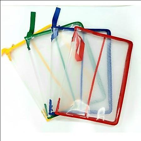 Map Zipper Resleting Jaring / Map Plastik Tebal - Biru