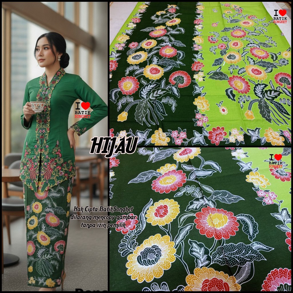 SARUNG BETAWI MOTIF 50 HIJAU BUNGA ARMY BOTOL LUMUT MUDA DAUN EMERALD TUMPAL PUCUK REBUNG BAHAN KAIN