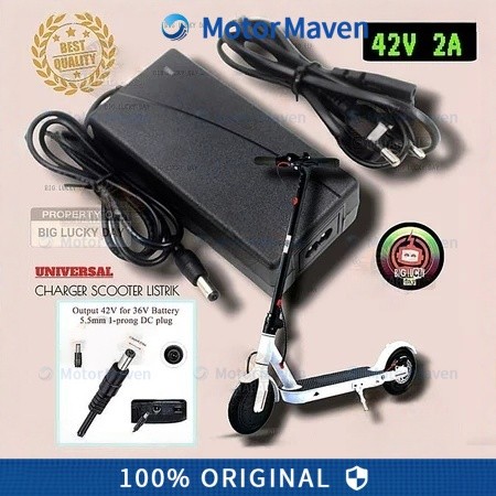 Charger 36v lithium output 42v 2A scooter listrik exotic inokim light fiido dyu himo cas batre 18650