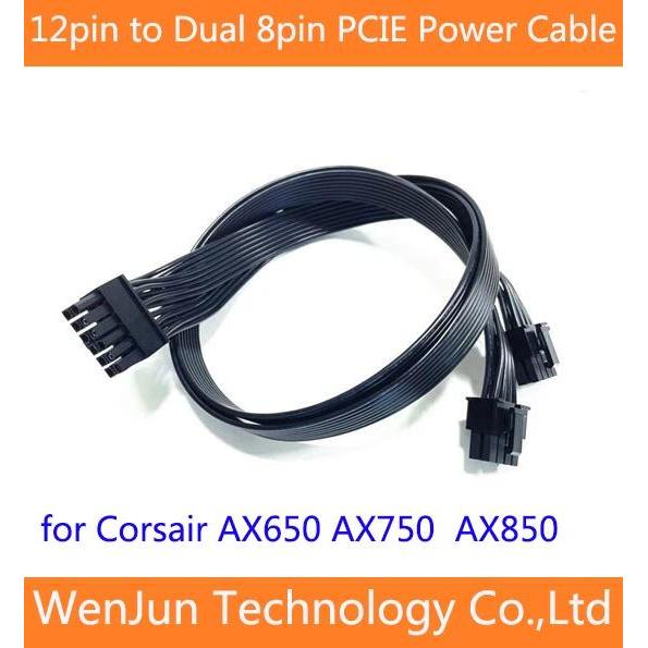 High Quality 12Pin to Dual 8pin 6+2pin PCIE Video Card Power supply Cable for Corsair AX850 AX750 AX