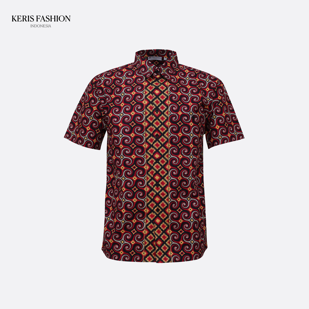 Keris Gallery Kemeja Batik Relaxed Fit Lengan Pendek Motif Toraja Makassar
