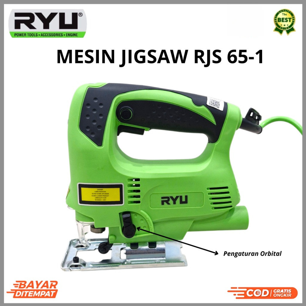 Ryu Mesin Gergaji Ukir Potong Triplek Kayu Jigsaw 450 Watt RJS 65-1 Bergaransi 100 % Original RYU PR