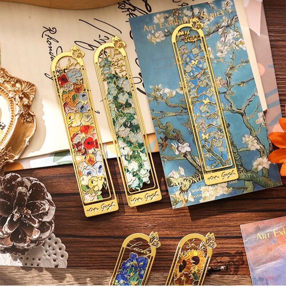 Oil Painting Metal Bookmark  Monet Bookmark Van Gogh Bookmark Lightweight For Stationery Collectors 