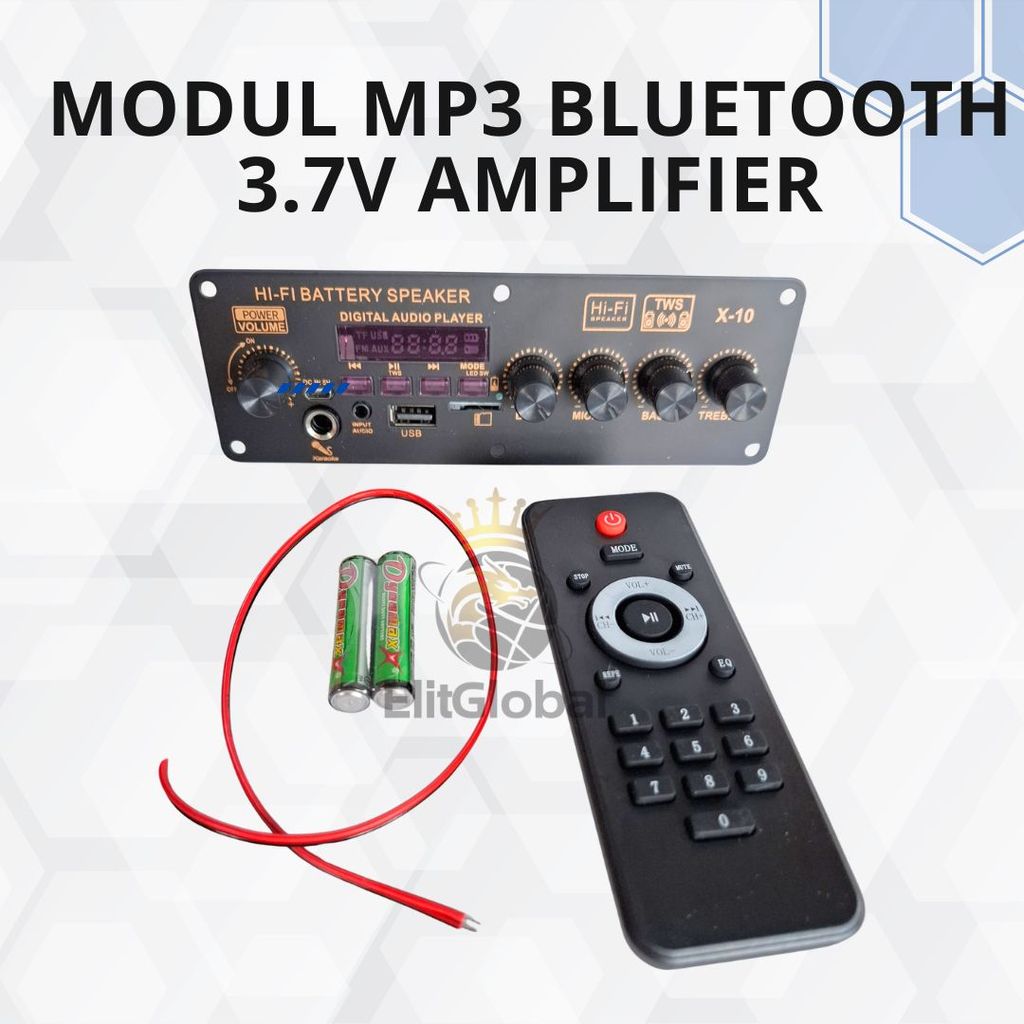 Modul Audio Player MP3 Bluetooth 3.7V Receiver USB TF Card FM Radio Karaoke Speaker
