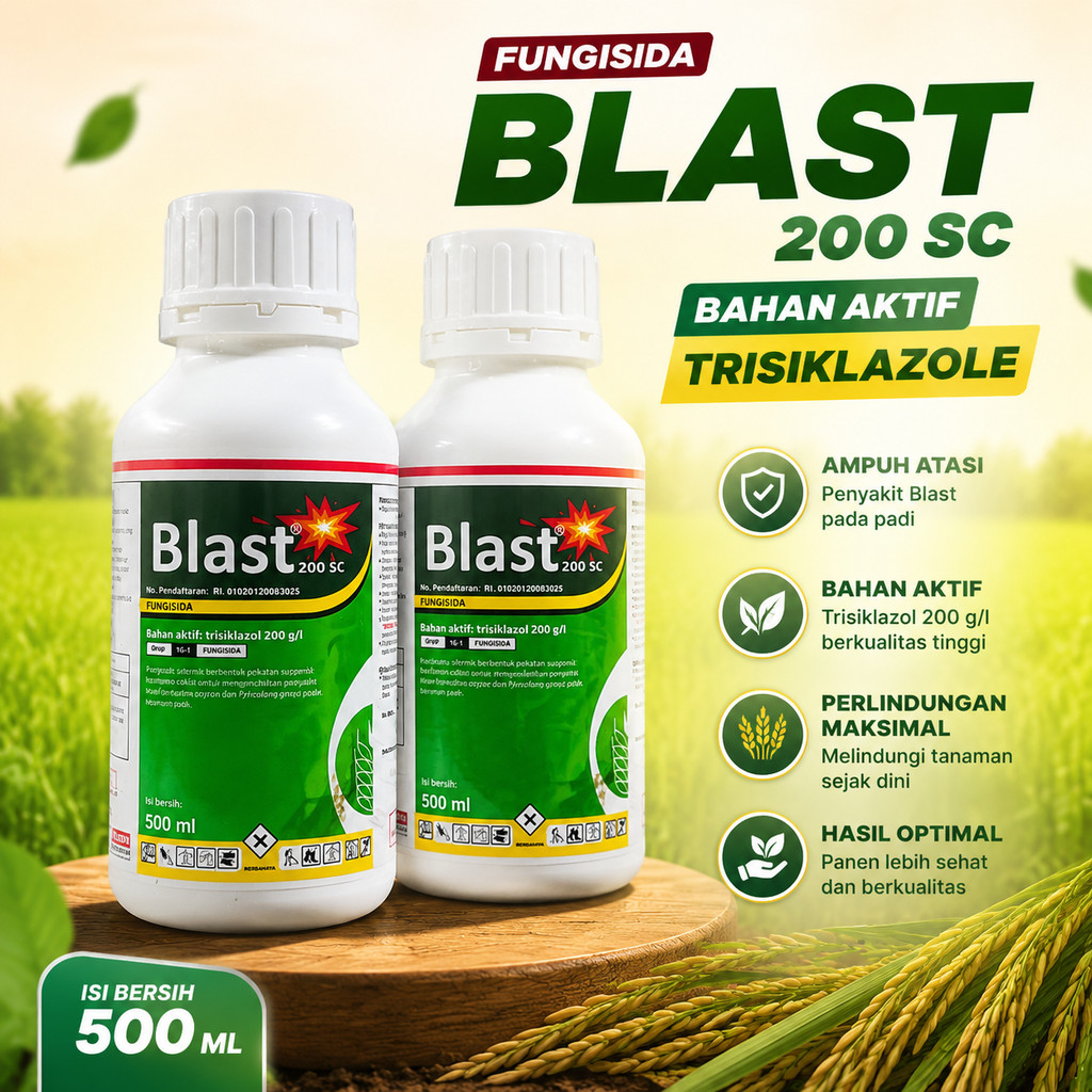 Fungisida Blast 200SC 500ml Fungisida Sistemik Trisiklazol