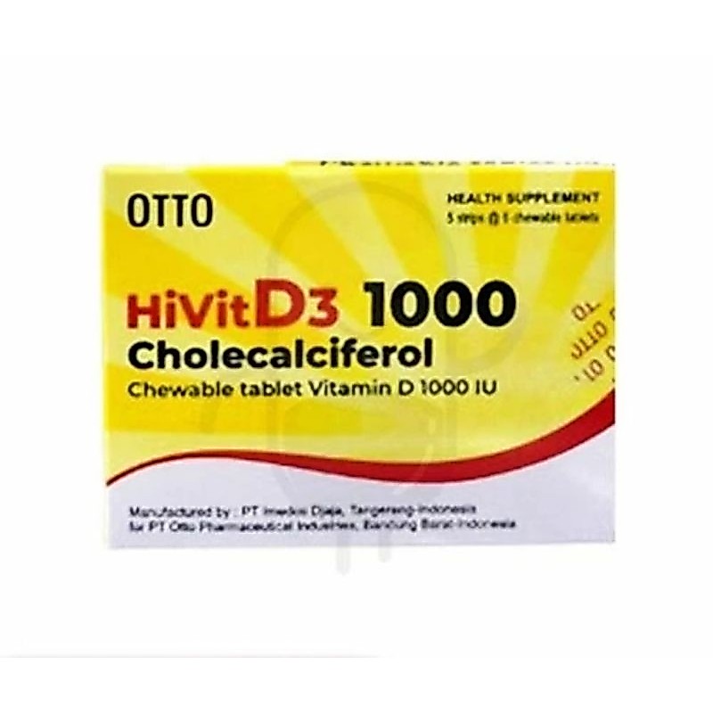 Suplemen Vitamin D3 1000 IU Tablet Kunyah 30 Tablet