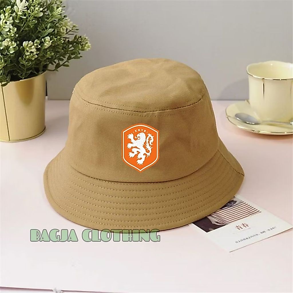 Topi Bucket Hat anak laki perempuan logo Timnas Belanda Netherland