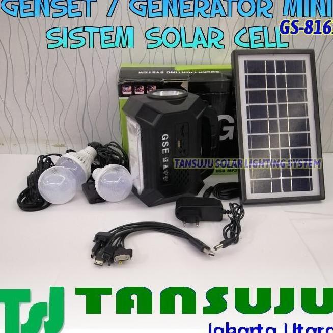 mini genset generator solar cell lighting system gse gs-8161 terlaris