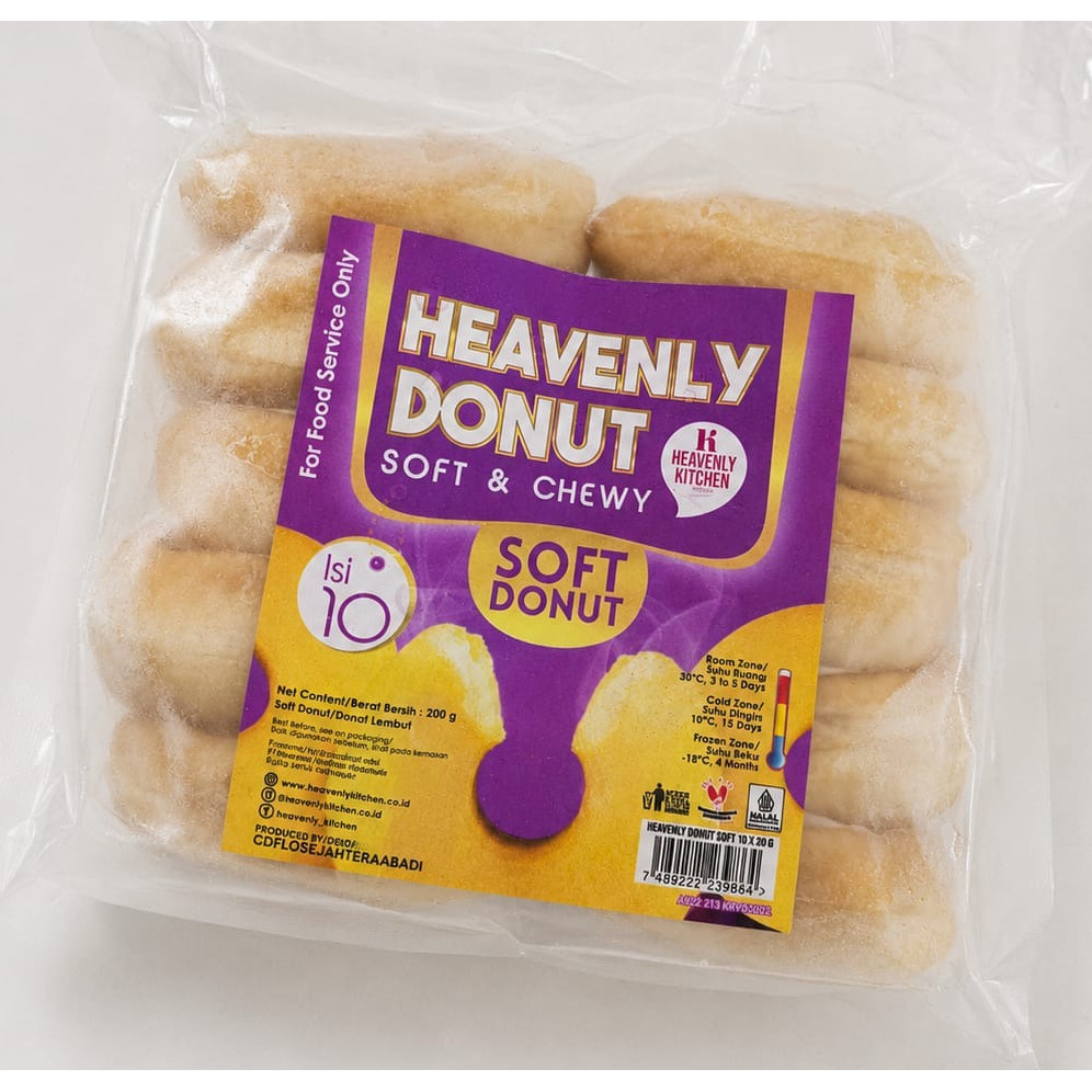 Heavenly Donut Mini Soft & Chewy Donat Frozen Halal Premium Isi 10 pcs