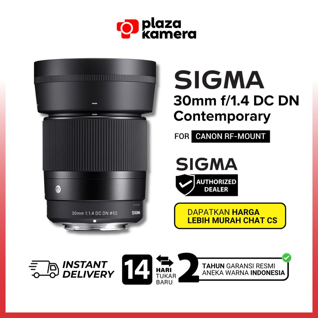 Sigma 30mm f/1.4 DC DN AF Lens APS-C Canon RF Mount Mirrorless Portrait Bokeh Lensa Kamera Garansi R