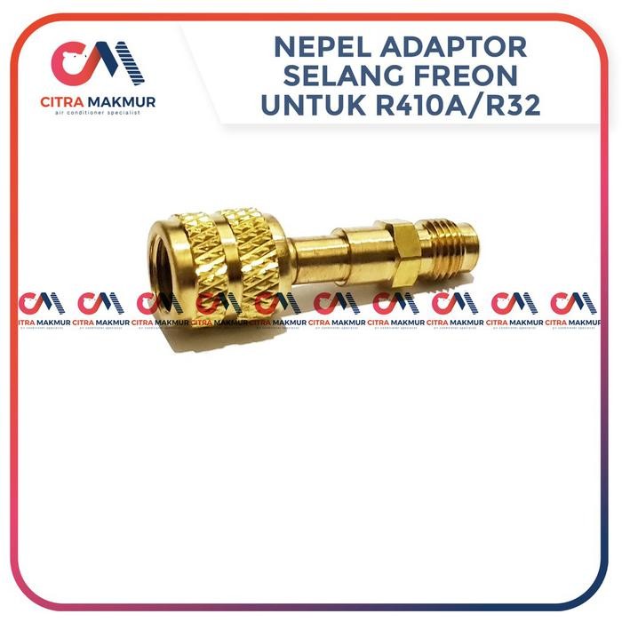 R3N0 Adaptor Selang Manifold R32 R410 Konektor Connector Freon Refrigrant R 32 R 410 R410a AC Nepel 