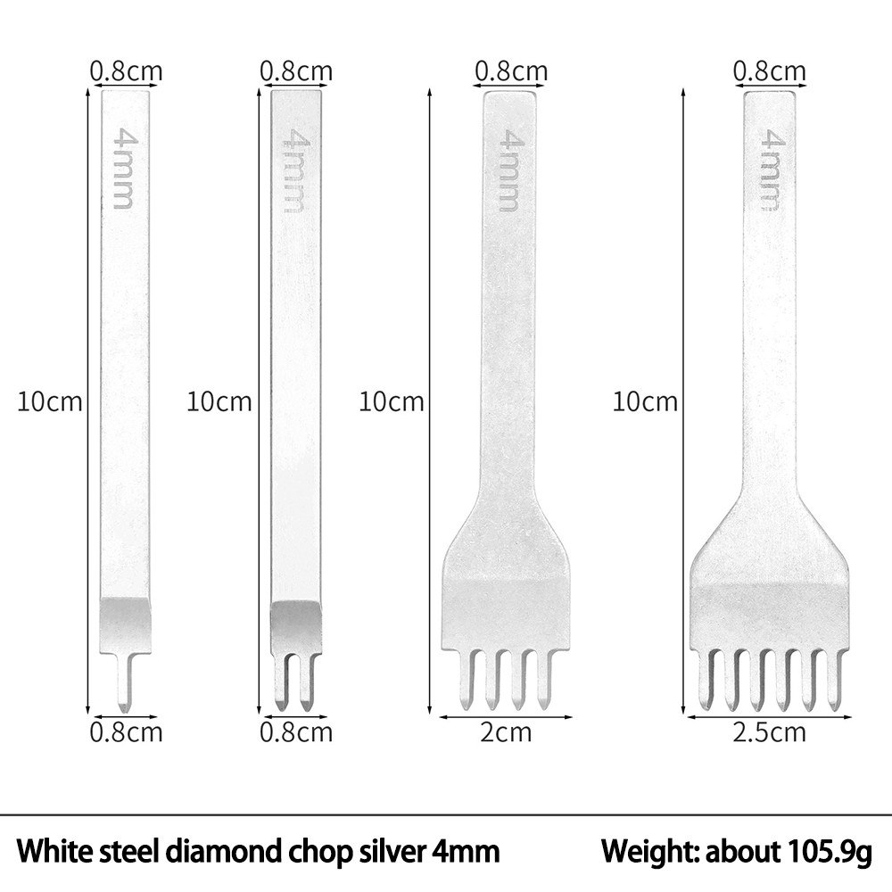 

Leather Stitch Punch Set, Diamond Barbed Iron Punch, 3/4/5/6 Mm, for Leather Craft DIY