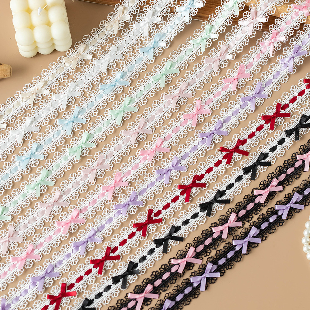 

Bow Pleated Lace trim Handmade y Crafts Baby Clothes Skirt Hem Clothing Sewing Ribbon Curta Home Decoration Accessories