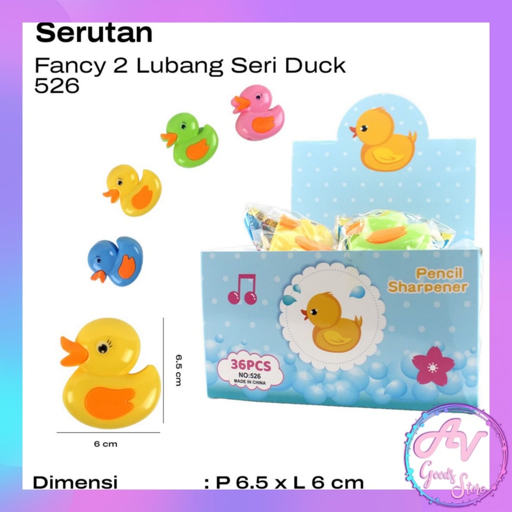 

1Pcs Rautan 2 Lubang Bebek 526 / 1buah Serutan Pensil 2 Lubang Duck Karakter Fancy
