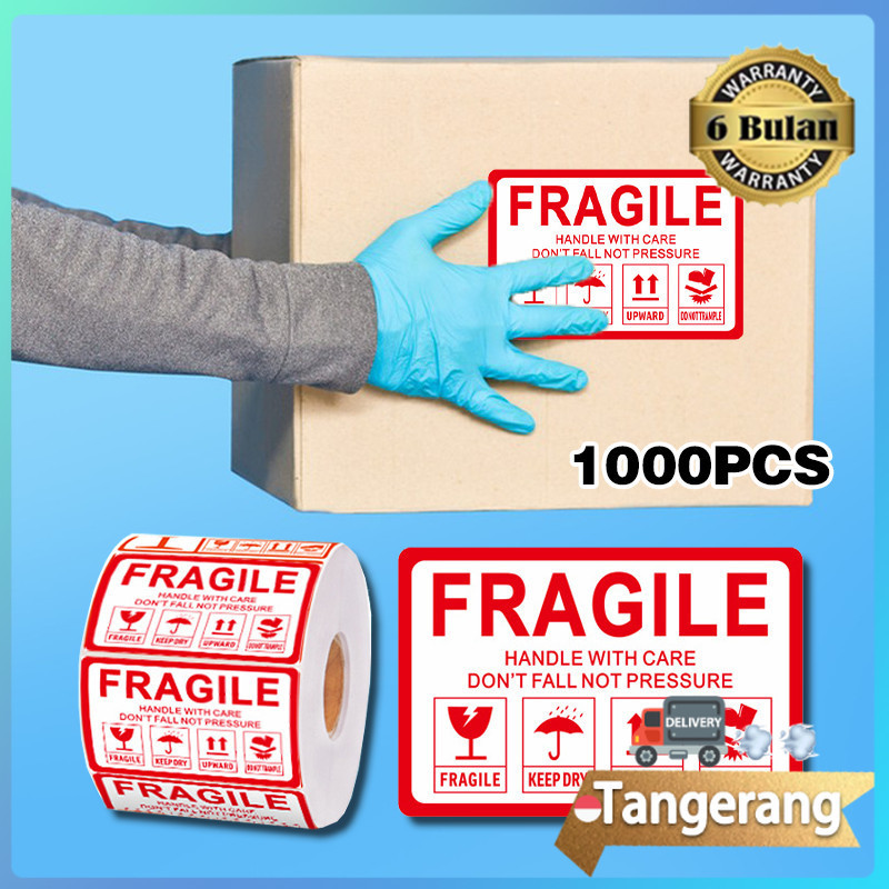 

1000PCS Stiker Fragile / Stiker Handle With Care / Awas Pecah Stiker Jangan Dibanting 60 x 40 mm