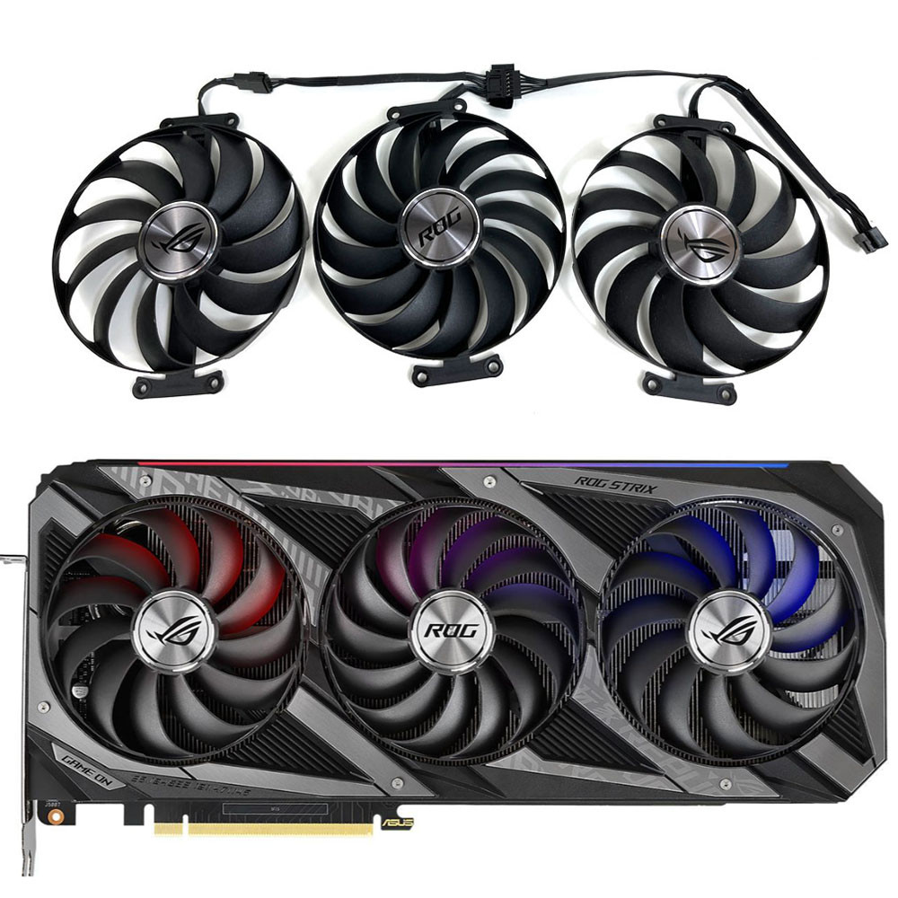 1SET ROG-STRIX-RTX 3060 TI、3070 TI GPU FAN，For ASUS ROG-STRIX-RTX 3060 TI、3070、3070 TI、3080、3090 Vid