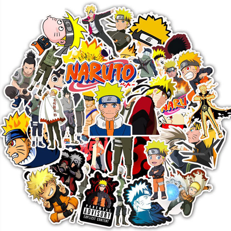 

100pcs Anime Naruto Stickers Laptop Skateboard Refrigerator Guitar Doodle Toy DIY Waterproof Stickers