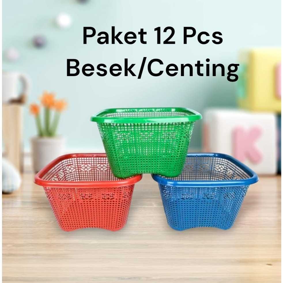 Paket Hemat [ 12 Pcs ] Wakul Kotak Besar /Wakul Kotak Plastik Hajatan/Wakul Hajatan/Wakul Kotak