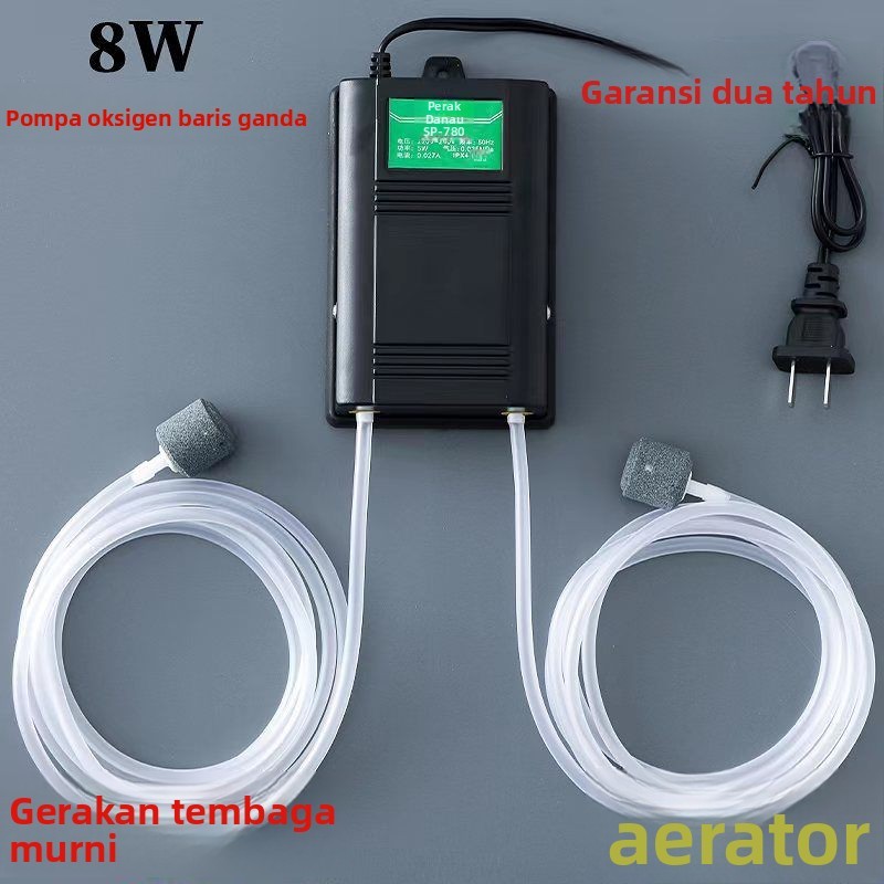 220V Aerator Oksigen Rumah Tangga Senyap Volume Besar Pompa Oksigen Akuarium Pompa Oksigen Pembiakan