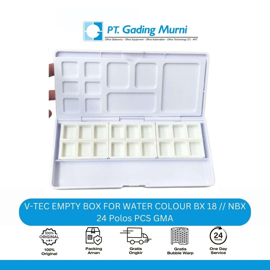 

V-TEC EMPTY BOX FOR WATER COLOUR BX 18 // NBX 24 Polos PCS GMA