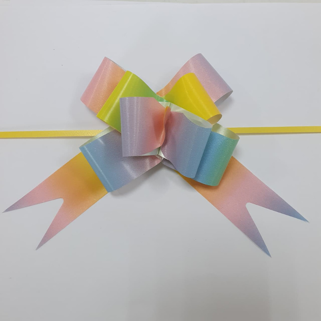 

1 Bks Pita Tarik Rainbow Tanpa Renda 32mm Pelangi Serut Parcel