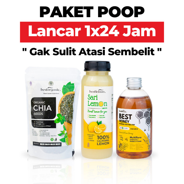 

Besthoney Paket POOP Sari Lemon 250ml Madu Multiflora 350gr Chiaseed 100gr