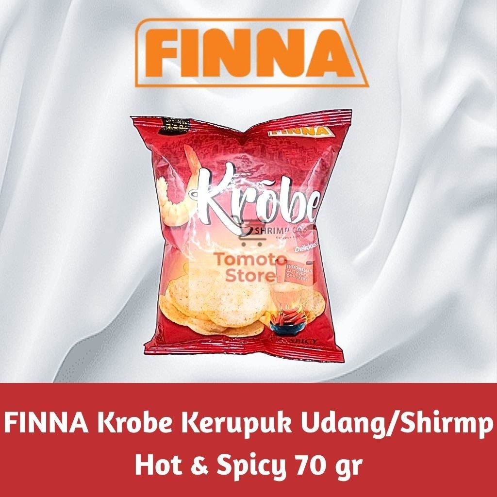 

✨ TOMOTOSTORE ✨ FINNA Krobe Kerupuk Udang Goreng Shrimp Crackers - Hot & Spicy 70 gr