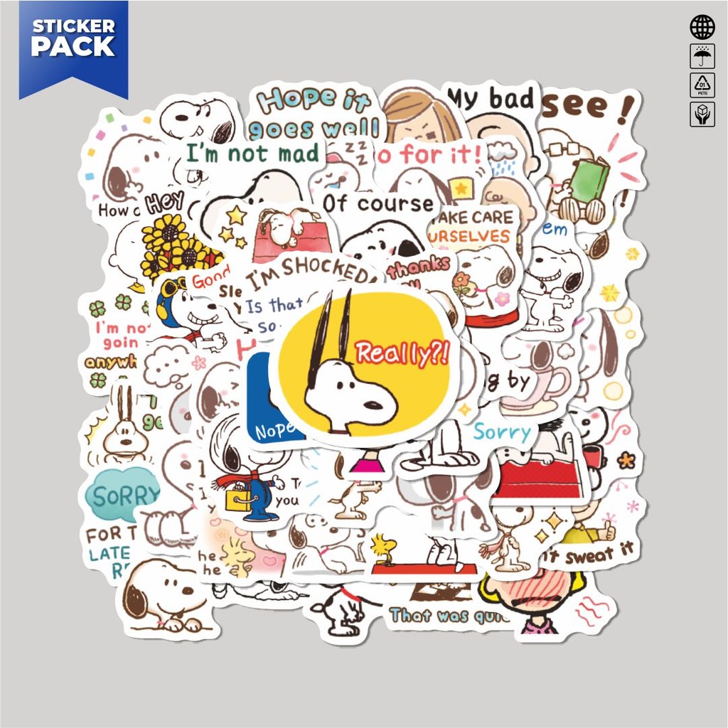 

[100PCS]Stiker Pack Stiker Kartun Snoopy V19 Aesthetic Vinyl Anti Air Dekorasi Sticker Laptop Buku Journal Koper Helm Casing HP Gitar Helm Skateboard