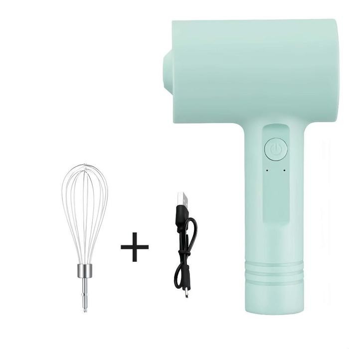 

【AQUA】 Mixer elektrik 3 speed yang dapat disesuaikan, mixer tangan tanpa kabel, pengocok adonan kue elektrik, alat dapur multifungsi - hijau